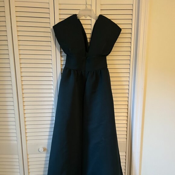 Amsale Kiernan Faille Bridesmaid Dress, Size 6, Emerald - Picture 2 of 7